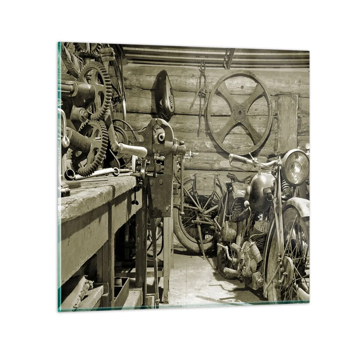 Glasbild - Bild auf glas - Im Schuppen von Onkel Władek - 70x70 cm