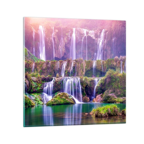 Glasbild - Bild auf glas - Treppe zum Himmel - 70x70 cm