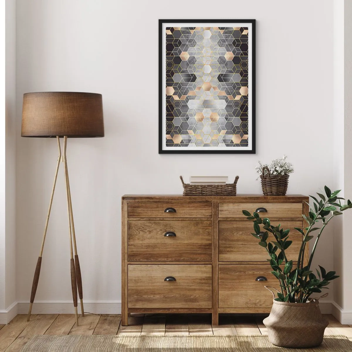 Poster in einem schwarzem Rahmen - Diamant-Komposition - 30x40 cm