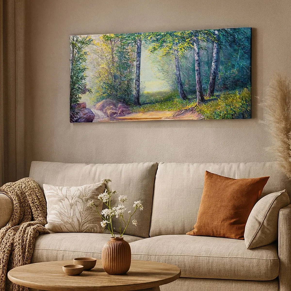 Bild auf Leinwand - Leinwandbild - Idyllische Landschaft - 100x40 cm