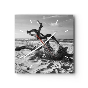 Wanduhr - Glasuhr - Meeresskulptur - 40x40 cm