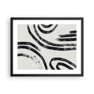 Poster in einem schwarzem Rahmen - Bei Hälfte angehalten - 50x40 cm