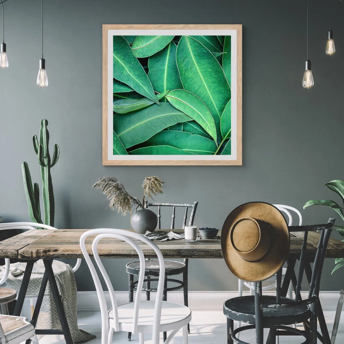 Poster in einem Rahmen aus heller Eiche - Saftig und frisch - 60x60 cm