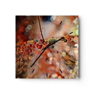 Wanduhr - Glasuhr - Auf einem Spinnenfaden aufgefädelt - 40x40 cm