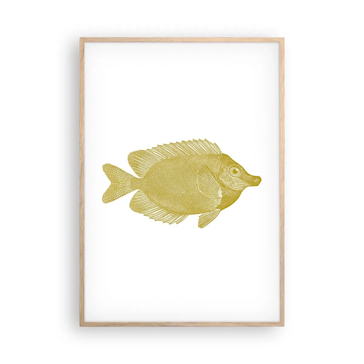 Poster in einem Rahmen aus heller Eiche - Fisch und das war’s - 70x100 cm