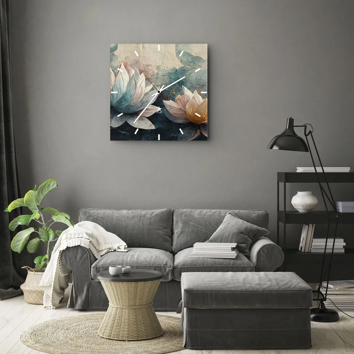 Wanduhr - Glasuhr - Seesterne - 40x40 cm