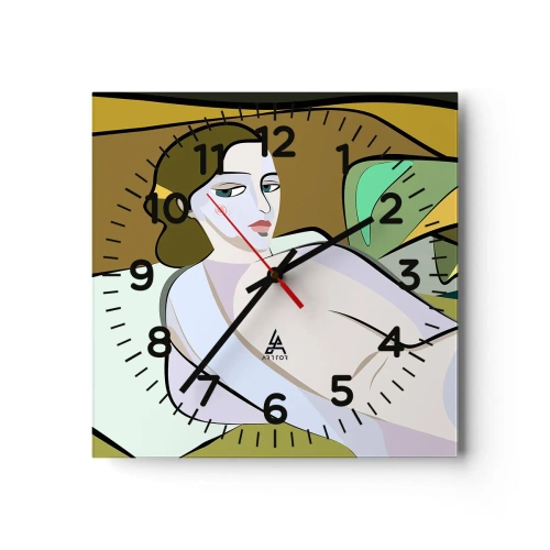 Wanduhr - Glasuhr - Intimes Porträt - 40x40 cm