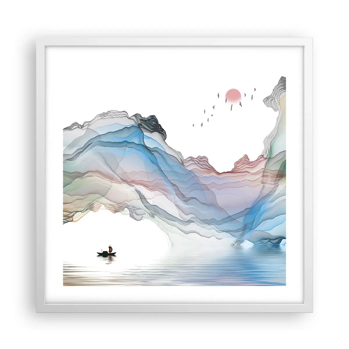 Poster in einem weißen Rahmen - Zu den Kristallbergen - 50x50 cm