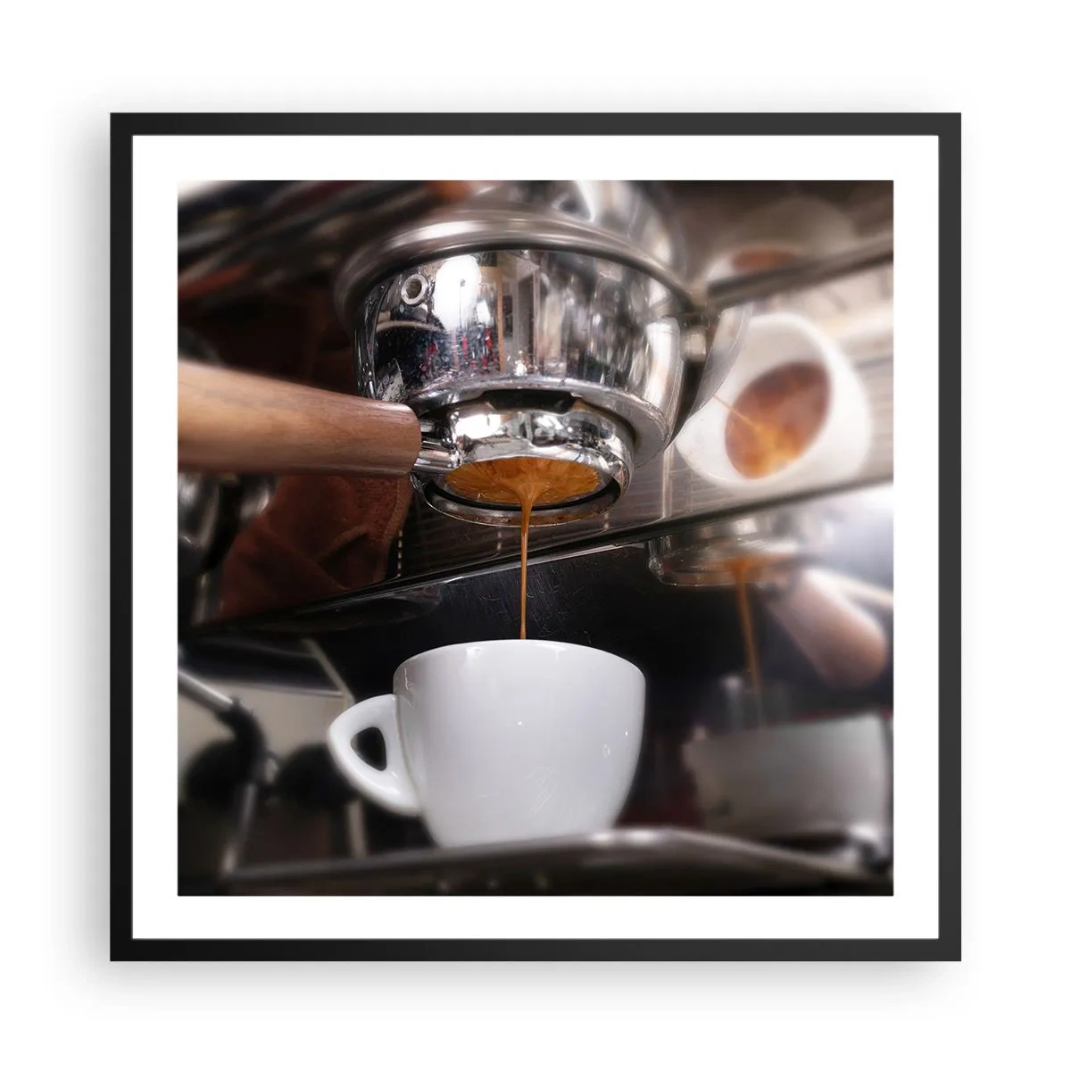 Poster in einem schwarzem Rahmen - Gute Zeit des Tages - 60x60 cm