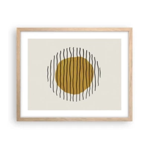 Poster in einem Rahmen aus heller Eiche - Abstraktion, die vor Hitze zittert - 50x40 cm