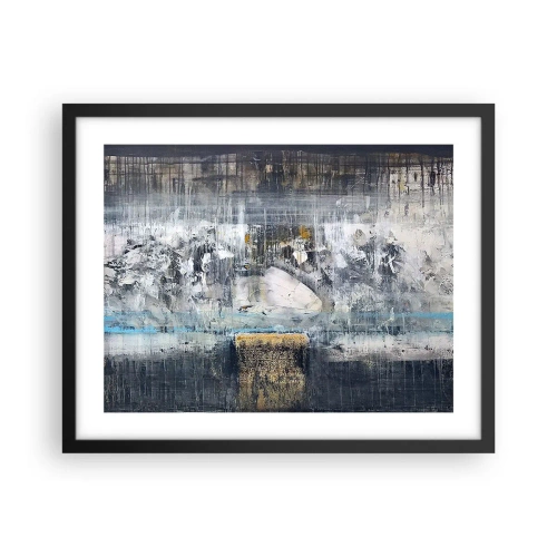 Poster in einem schwarzem Rahmen - Wie auf Eis, wie nach Dezember - 50x40 cm