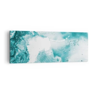 Bild auf Leinwand - Leinwandbild - Abstraktion in Blautönen mit zarten Akzenten in Weiß - 140x50cm - Morast von Blau - Moderne Wanddekoration für Wohnzimmer und Schlafzimmer ARTTOR