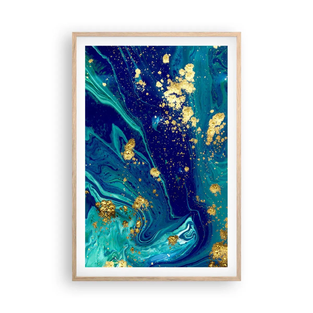 Poster in einem Rahmen aus heller Eiche - Die Blütenblätter der Sonne - 61x91 cm