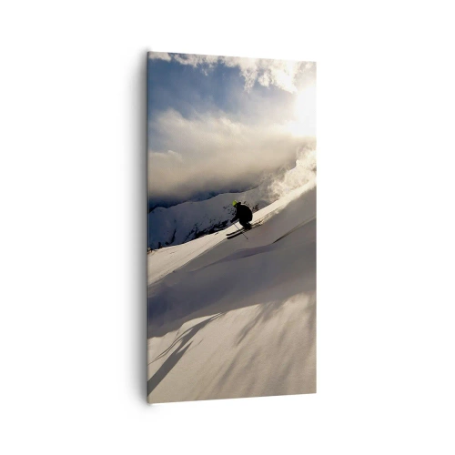 Bild auf Leinwand - Leinwandbild - Bergherausforderung angenommen - 65x120 cm