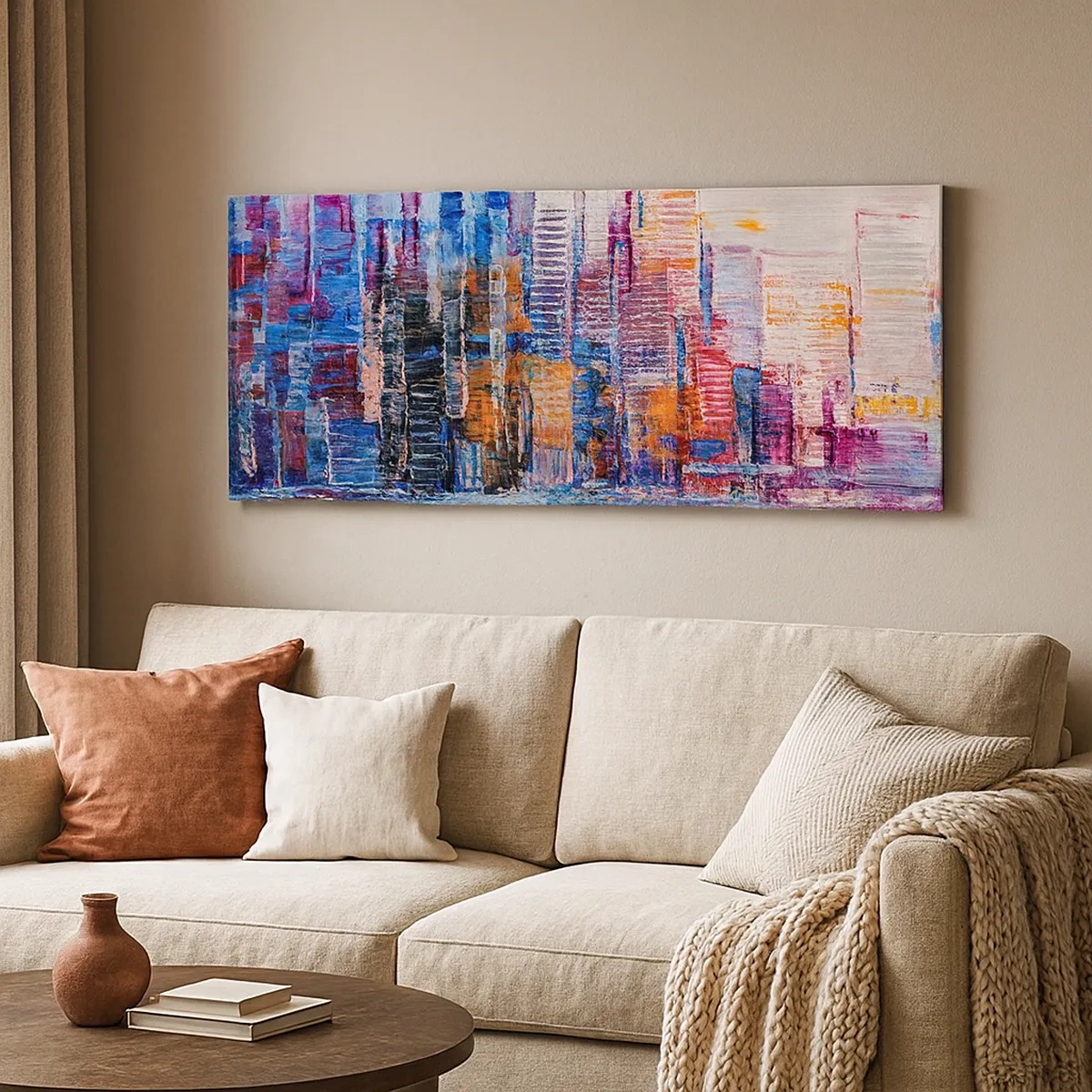 Bild auf Leinwand - Leinwandbild - Fröhliche Metropole - 30x30 cm