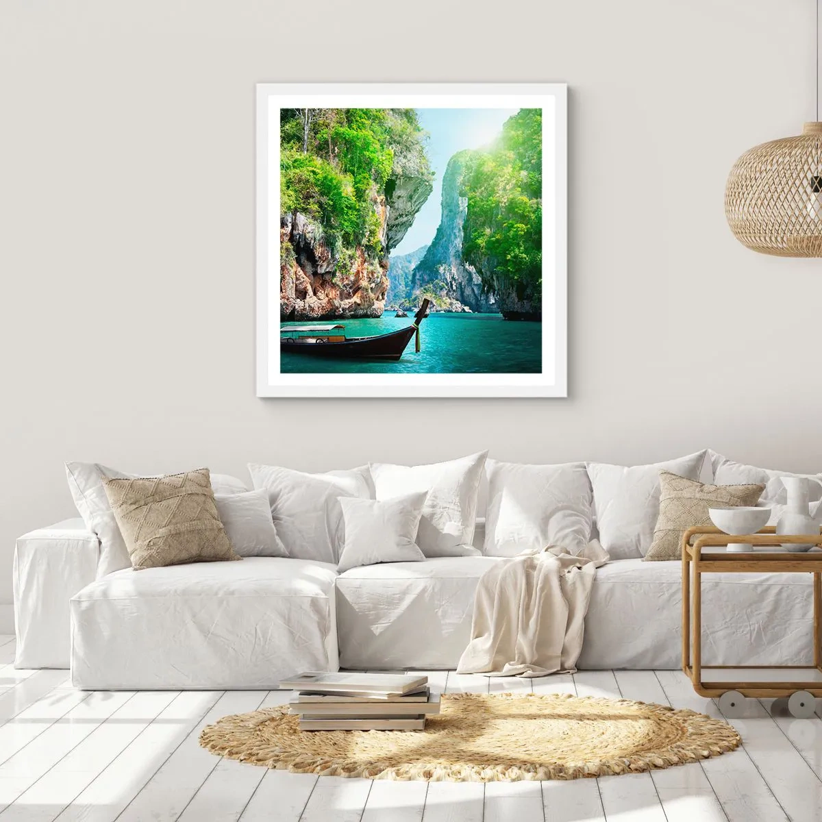 Poster in einem weißen Rahmen - Eine Einladung zu einer exotischen Reise - 40x40 cm