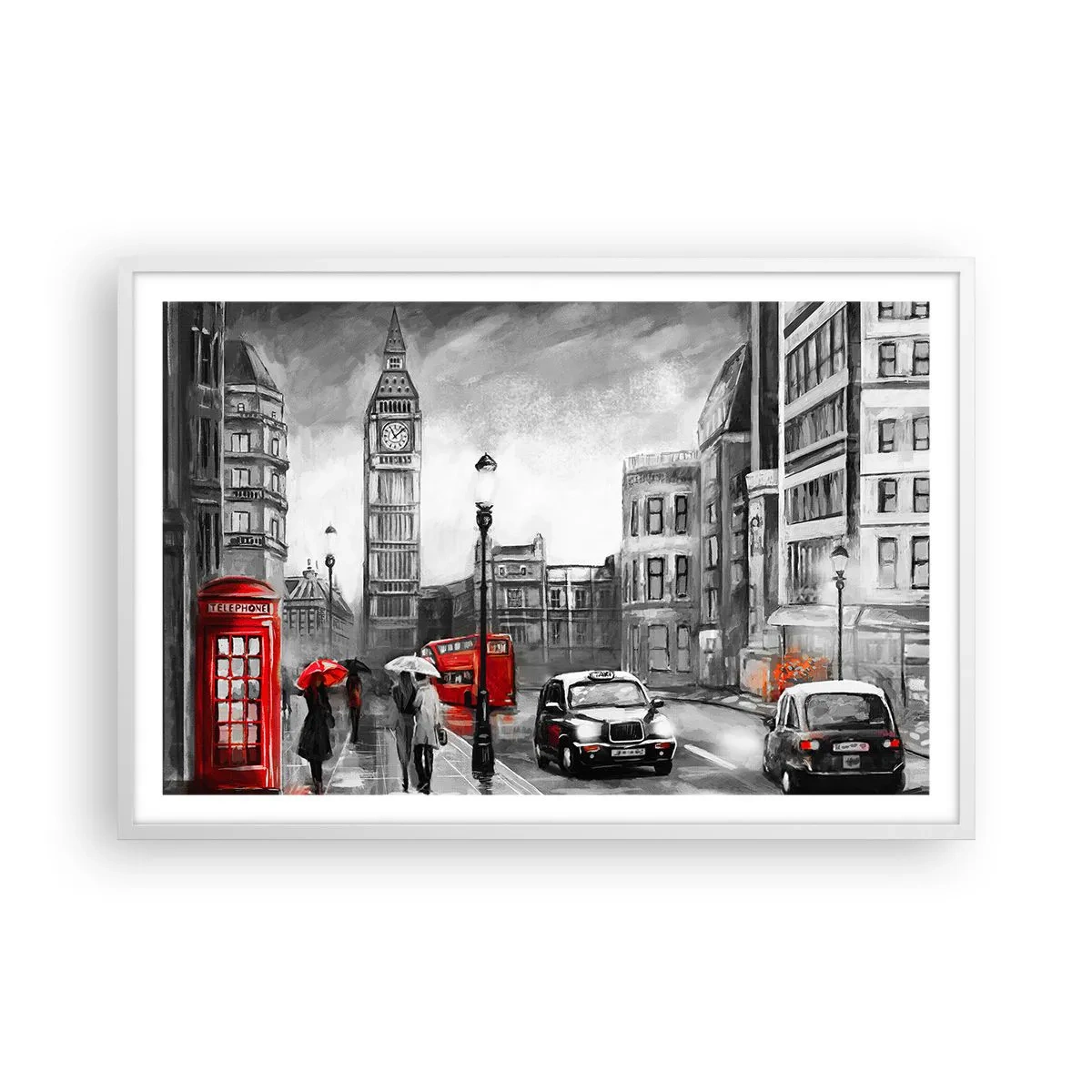Poster in einem weißen Rahmen - Gar keine graue Stadt - 91x61 cm