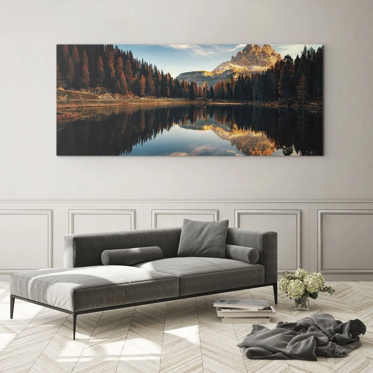 Glasbild - Bild auf glas - Doppelte Landschaft - 100x40 cm