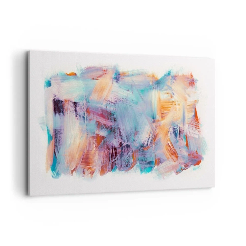 Bild auf Leinwand - Leinwandbild - Bunte Pinselstriche in einer abstrakten Komposition - 120x80cm - Buntes Durcheinander - Moderne Wanddekoration für Wohnzimmer und Schlafzimmer ARTTOR