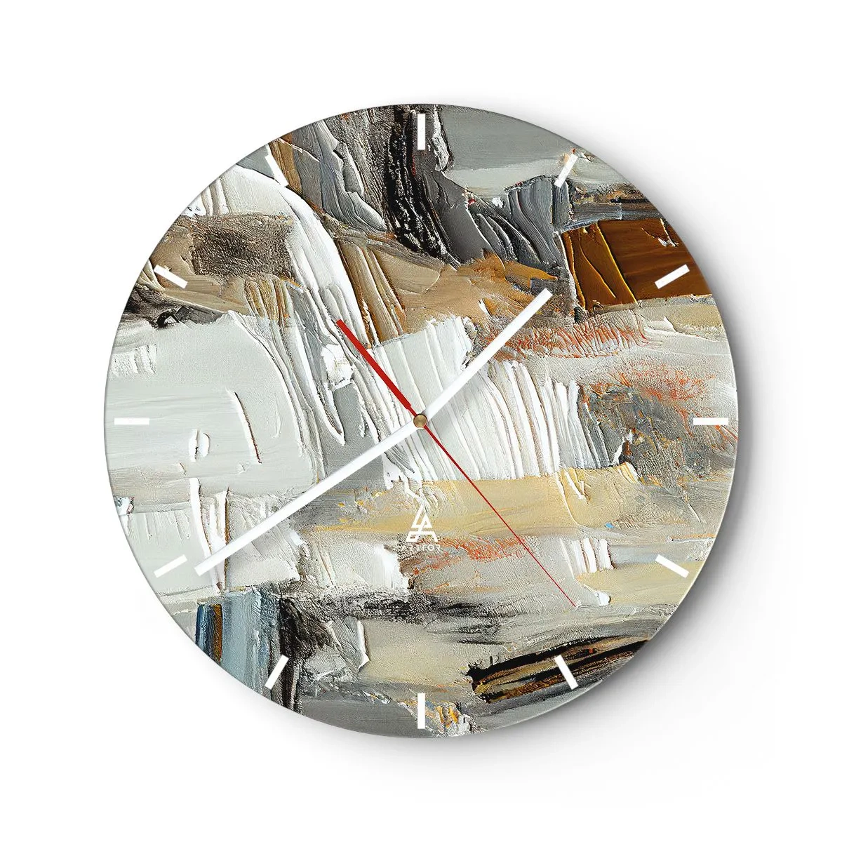 Wanduhr - Glasuhr - Bunte Schichten - 40x40 cm