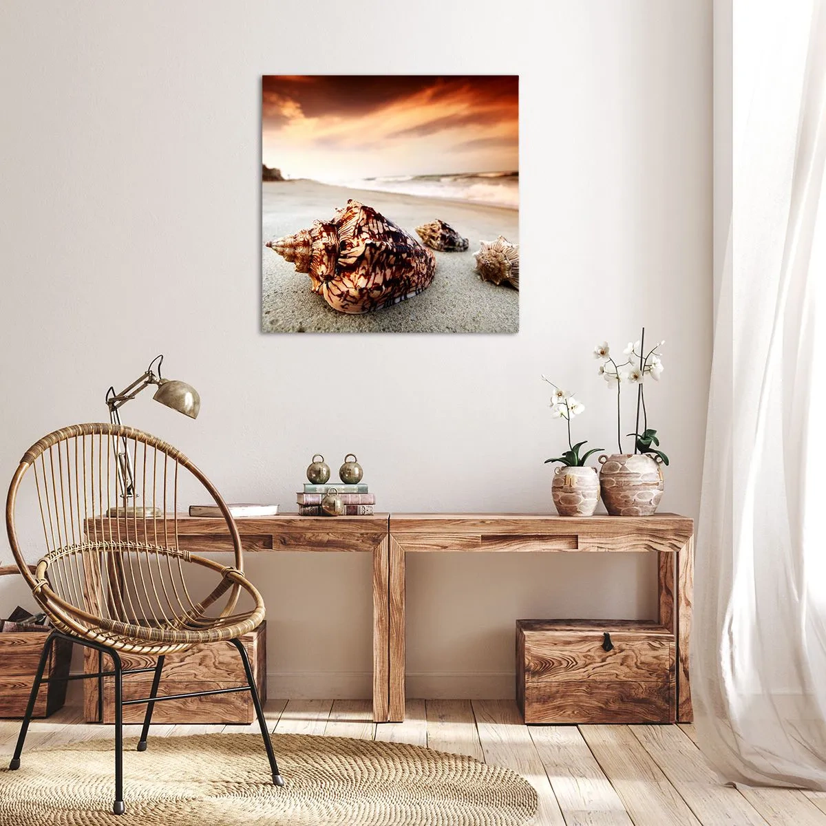 Bild auf Leinwand - Leinwandbild - Ausgestoßene von Wellen - 30x30 cm