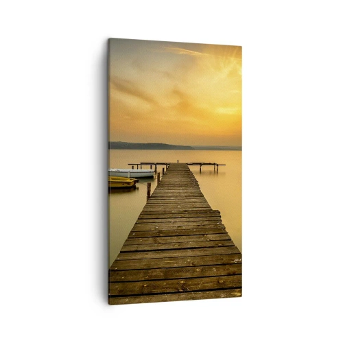 Bild auf Leinwand - Leinwandbild - Ich werde dir den goldenen Himmel öffnen - 45x80 cm