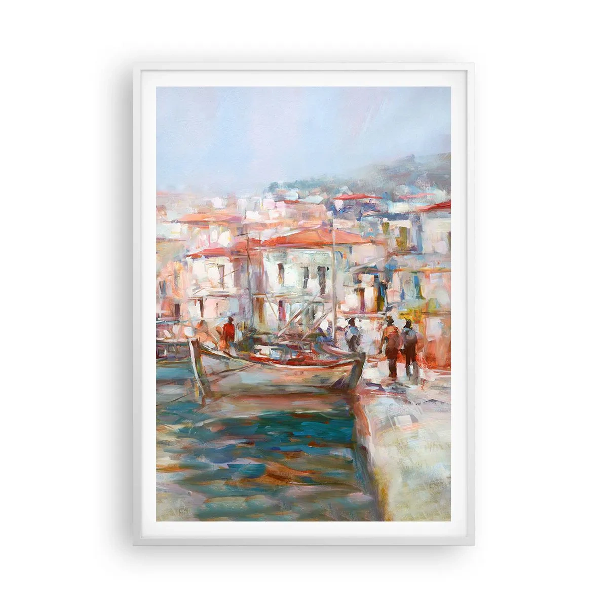 Poster in einem weißen Rahmen - Pastell-Sommerferien - 70x100 cm