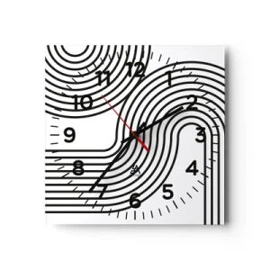 Wanduhr - Glasuhr - An der Kurve - 40x40 cm