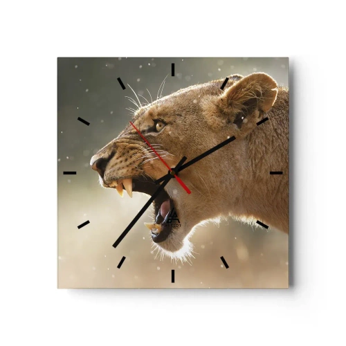 Wanduhr - Glasuhr - Versuch, nicht zuzuhören - 40x40 cm