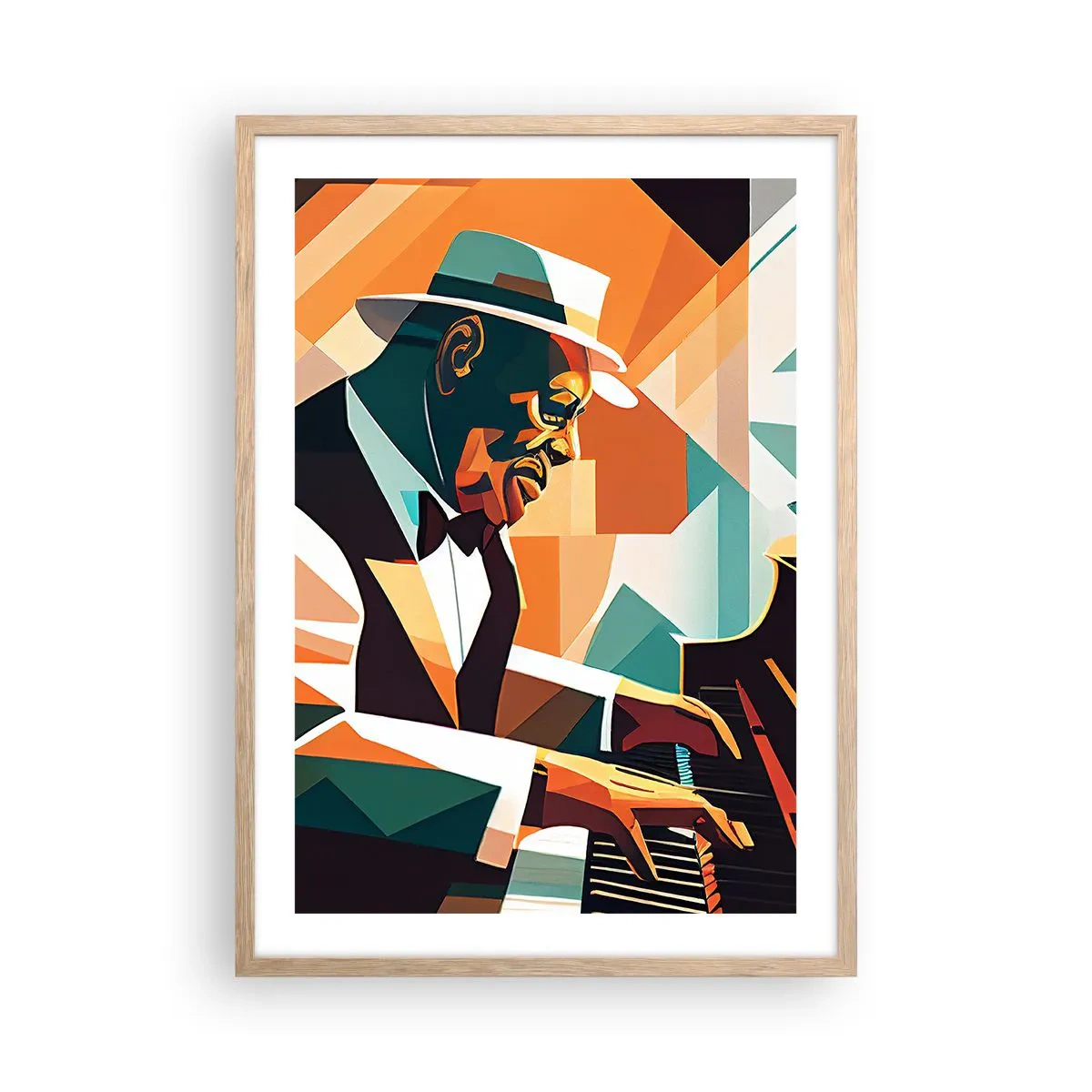 Poster in einem Rahmen aus heller Eiche - Alles vom Jazz - 50x70 cm