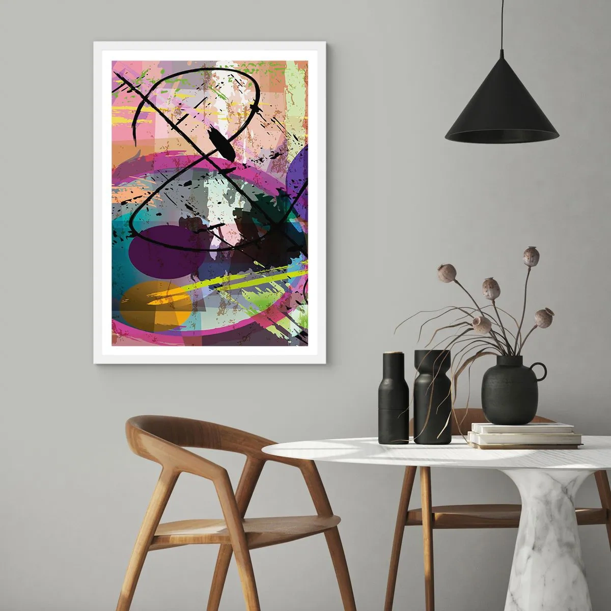 Poster in einem weißen Rahmen - Du kannst geradeaus oder umhergehen - 70x100 cm