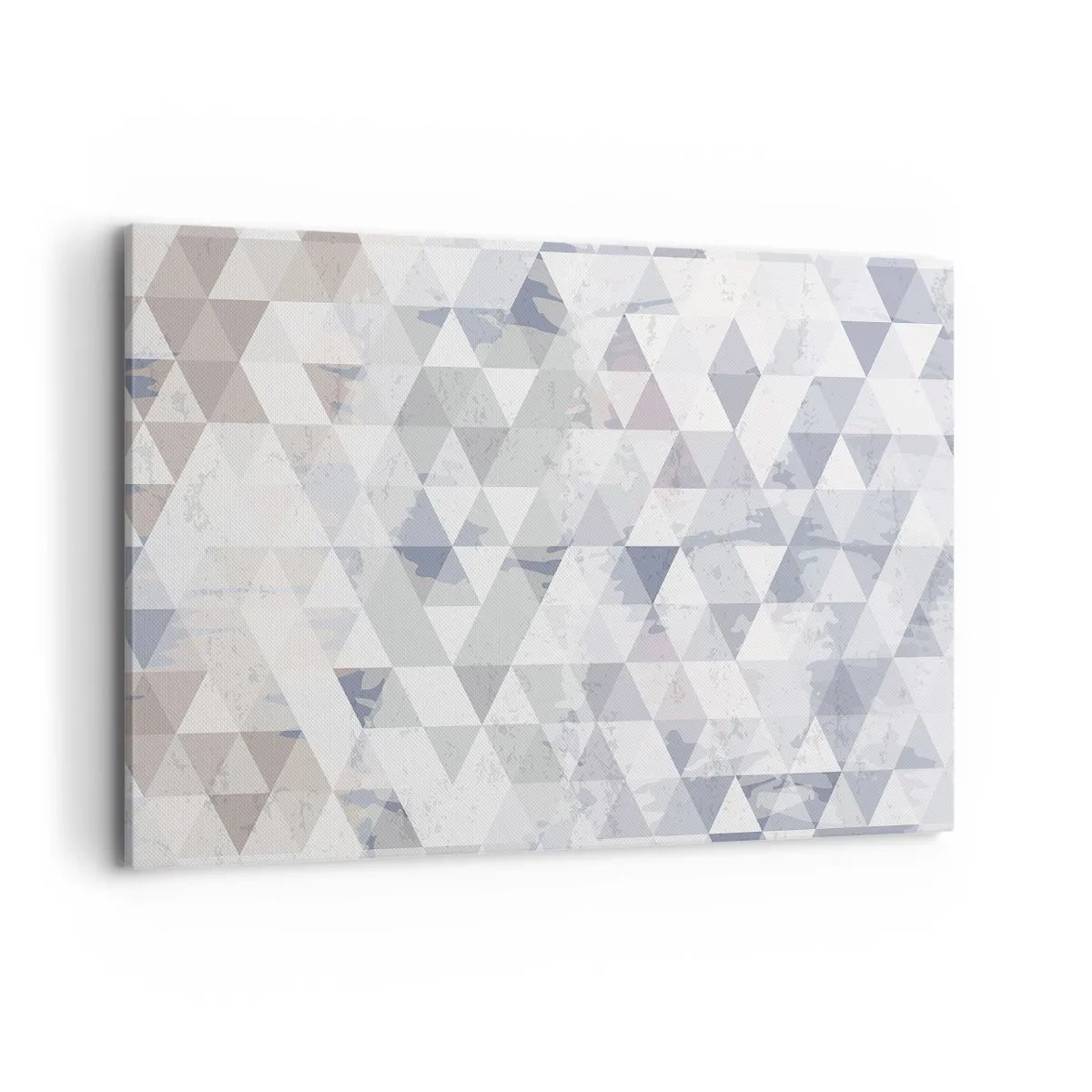 Bild auf Leinwand - Leinwandbild - Geometrisches Dreiecksmuster in Pastelltönen - 100x70cm - Im Rhythmus auf drei - Moderne Wanddekoration für Wohnzimmer und Schlafzimmer ARTTOR