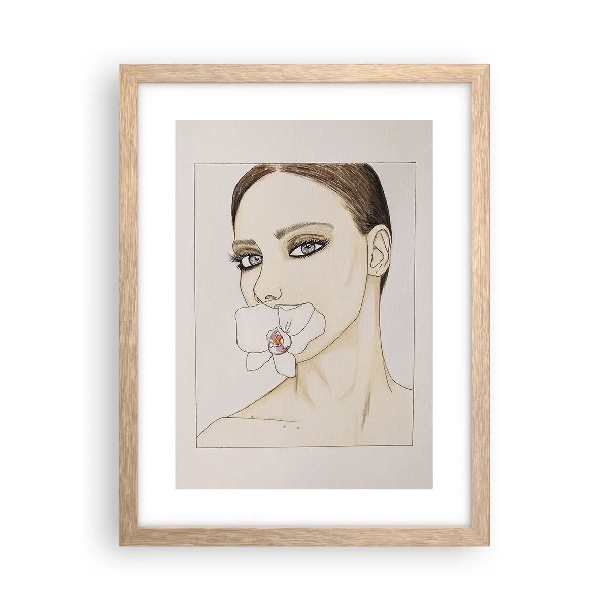 Poster in einem Rahmen aus heller Eiche - Ein Symbol für Eleganz und Schönheit - 30x40 cm