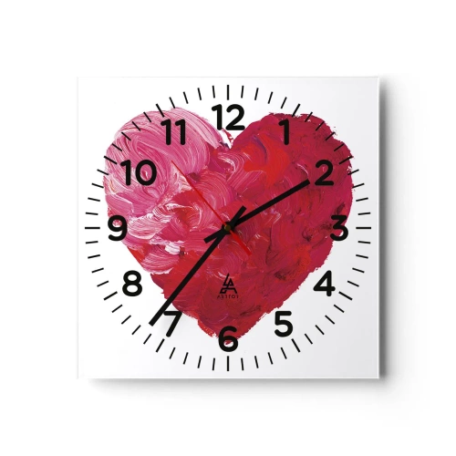 Wanduhr - Glasuhr - Alles was du brauchst ist Liebe - 40x40 cm