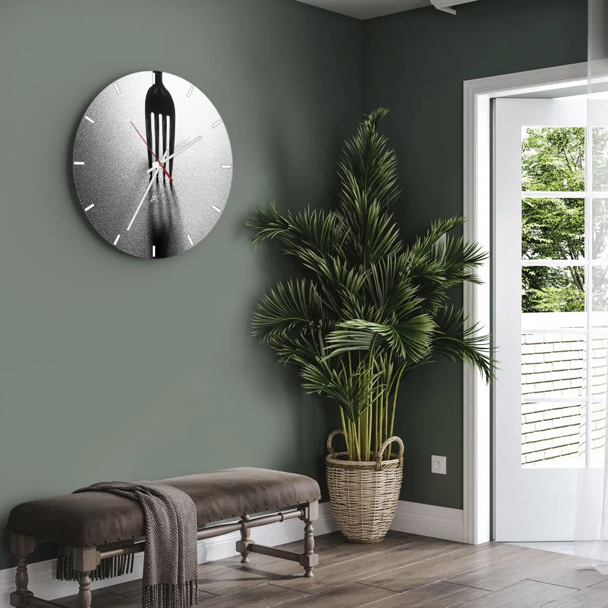 Wanduhr - Glasuhr - Licht und Schatten - 30x30 cm