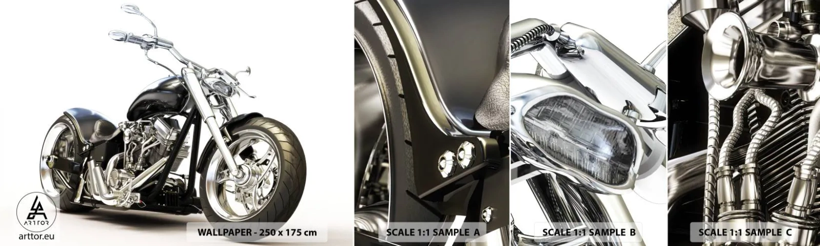 Fototapetenmuster Standard Eco - Stärke mit Charakter - Automobil, Motorrad, Reise - 100x30 cm