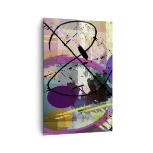 Bild auf Leinwand - Leinwandbild - Ein farbenfrohes abstraktes Muster mit dynamischen Linien und Formen. - 80x120cm - Du kannst geradeaus oder umhergehen - Moderne Wanddekoration für Wohnzimmer und Schlafzimmer ARTTOR