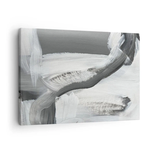Bild auf Leinwand - Leinwandbild - Grau-weiße Abstraktion mit dynamischen Linien - 70x50cm - Entscheidender Schritt - Moderne Wanddekoration für Wohnzimmer und Schlafzimmer ARTTOR