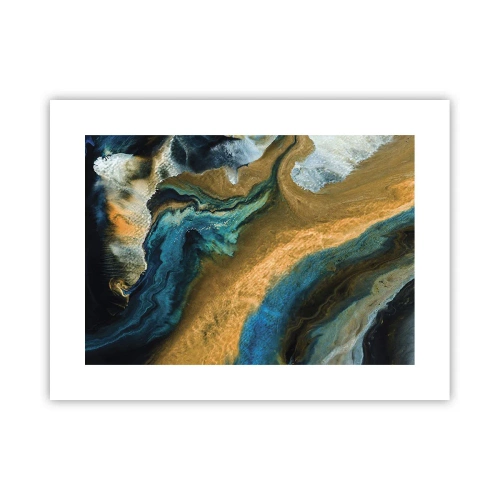 Poster - Blau - Gelb - gegenseitige Beeinflussung - 40x30 cm