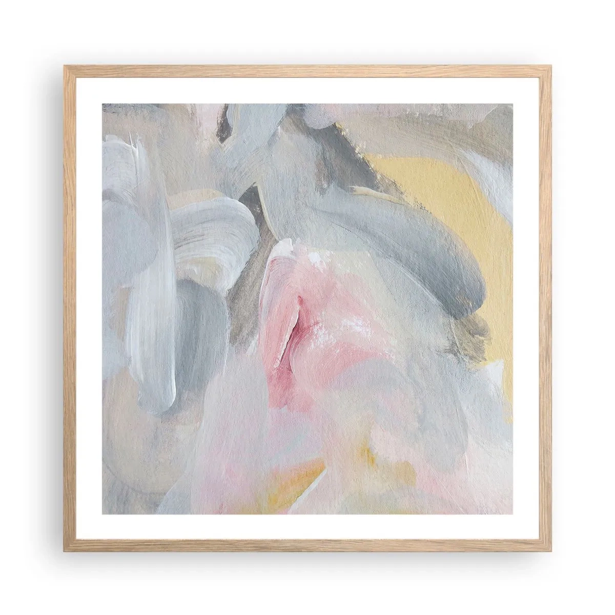 Poster in einem Rahmen aus heller Eiche - In einer Pastellwelt - 60x60 cm