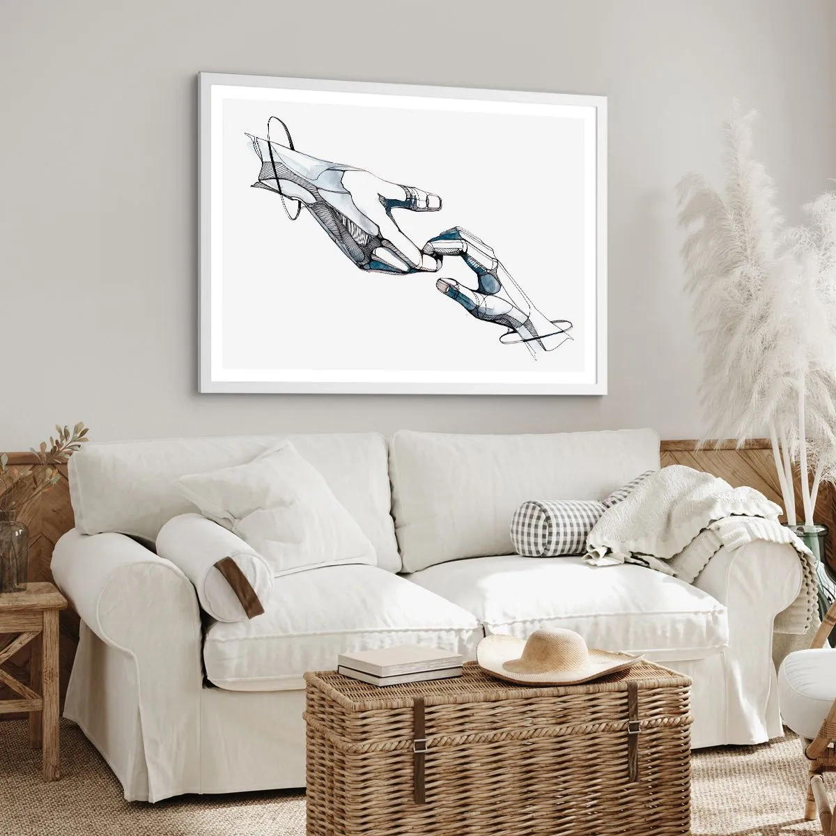 Poster in einem weißen Rahmen - Eine gute Geste - 100x70 cm