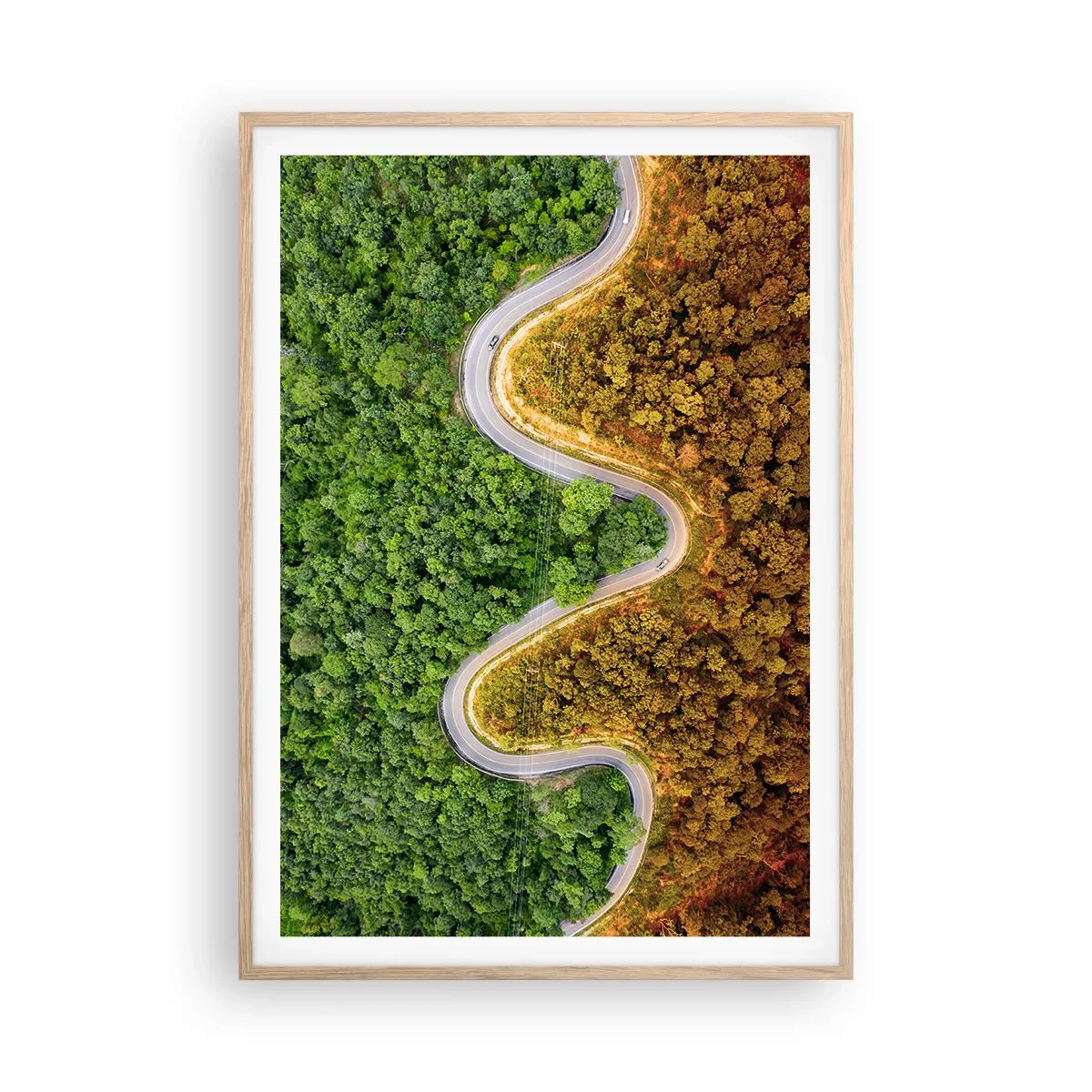 Poster in einem Rahmen aus heller Eiche - Grenzen und Durchbrüche - 70x100 cm