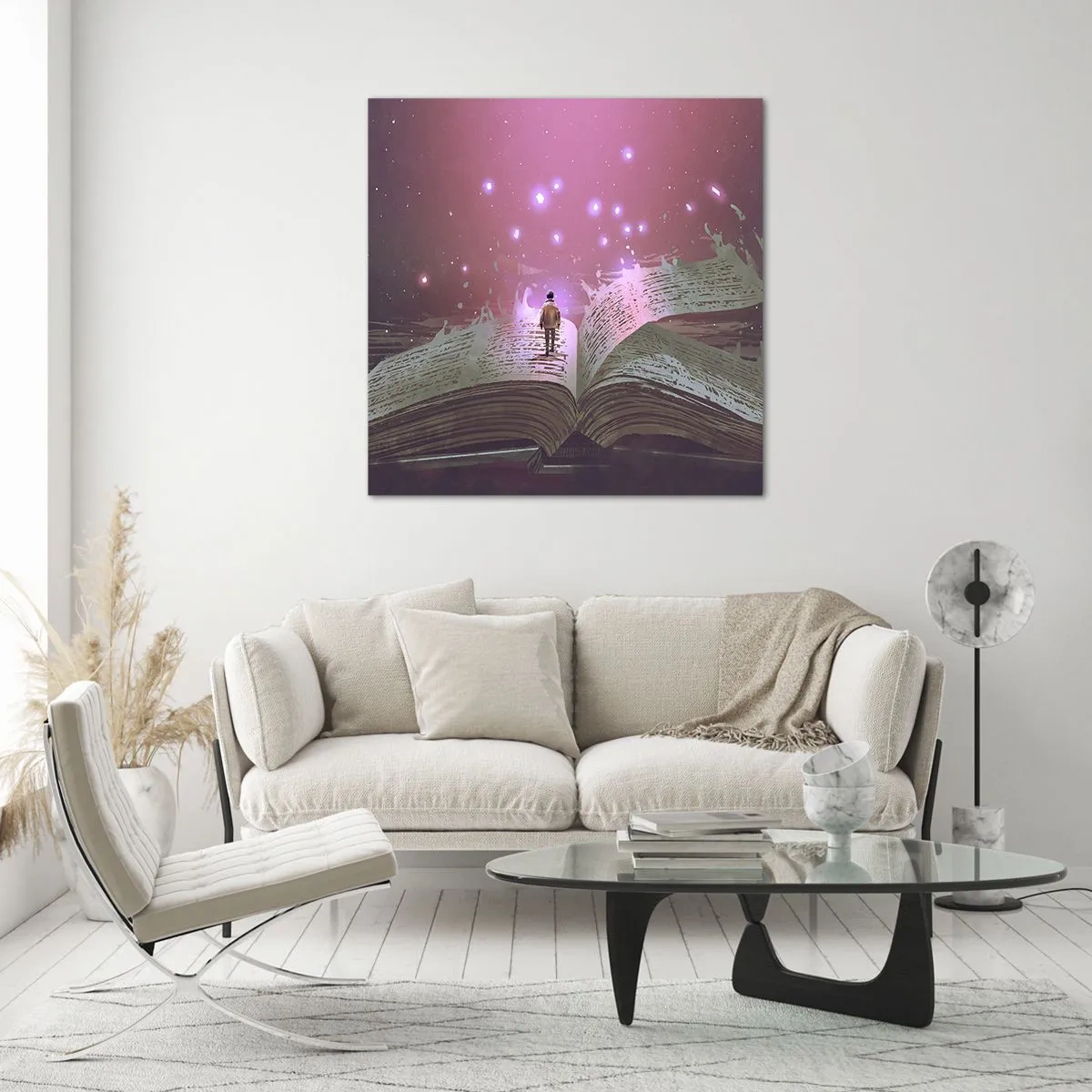 Glasbild - Bild auf glas - Einladung in eine andere Welt - lesen Sie! - 30x30 cm