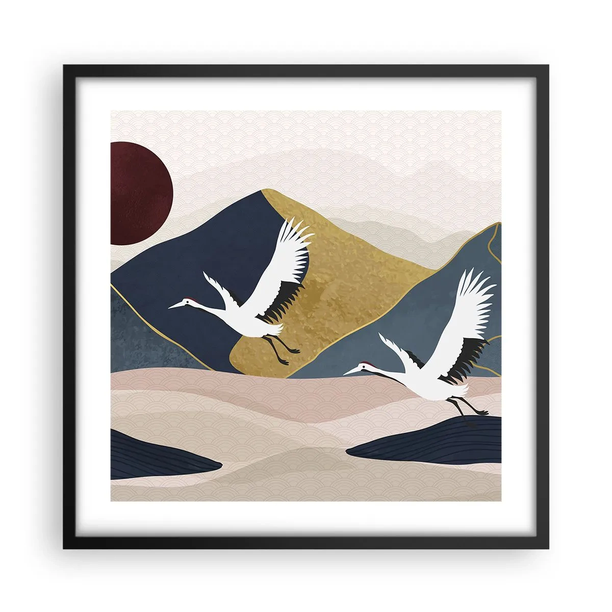 Poster in einem schwarzem Rahmen - Es ist wieder ein Tag VERFLOGEN - 50x50 cm