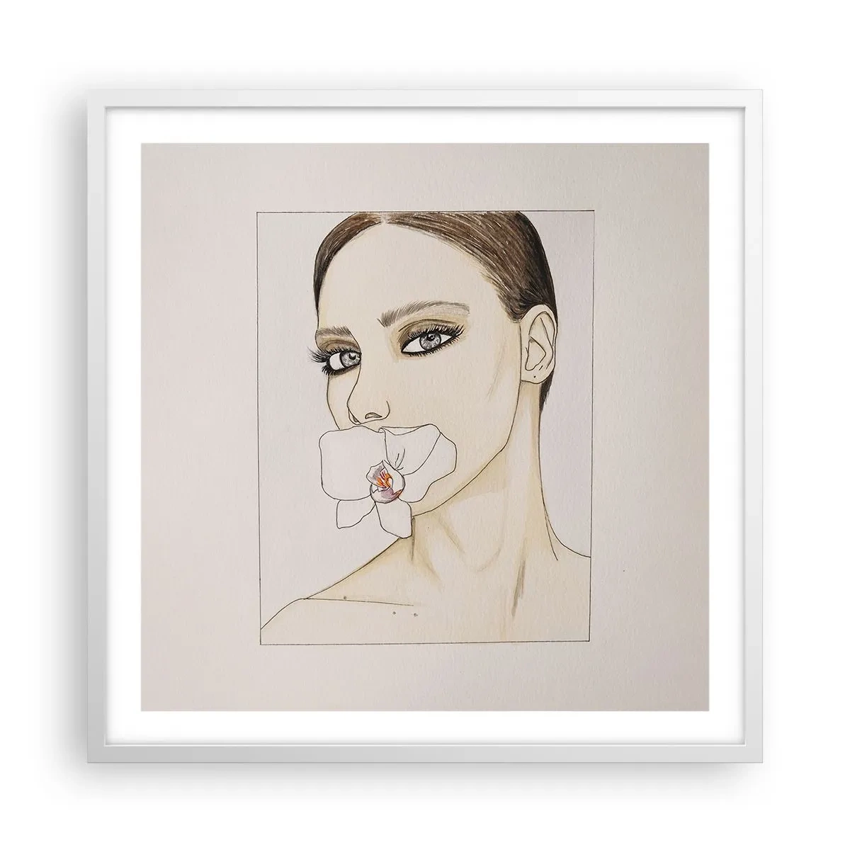 Poster in einem weißen Rahmen - Ein Symbol für Eleganz und Schönheit - 60x60 cm