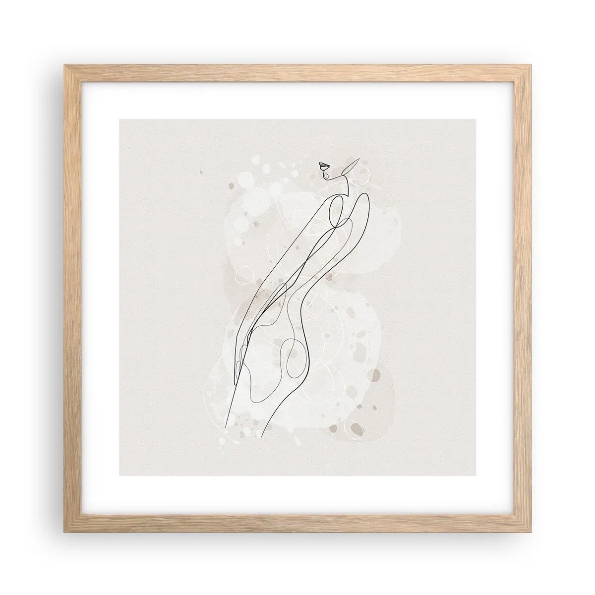 Poster in einem Rahmen aus heller Eiche - Der Blick schweift - 40x40 cm