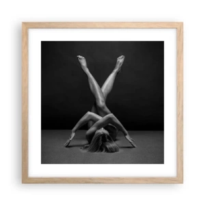 Poster in einem Rahmen aus heller Eiche - Die Geometrie der Nacktheit - 40x40 cm