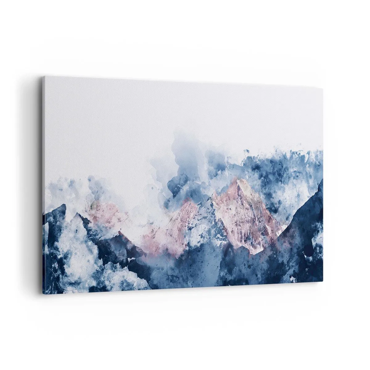 Bild auf Leinwand - Leinwandbild - Aquarell Berge in Pastelltönen auf weißem Hintergrund - 120x80cm - Das sind die Spitzen! - Moderne Wanddekoration für Wohnzimmer und Schlafzimmer ARTTOR