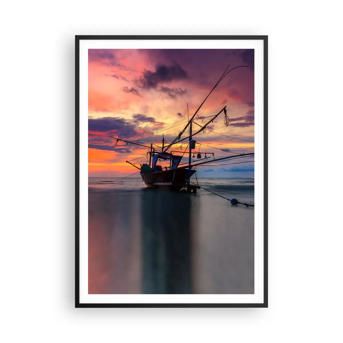 Poster in einem schwarzem Rahmen - Exotischer Abend - 70x100 cm