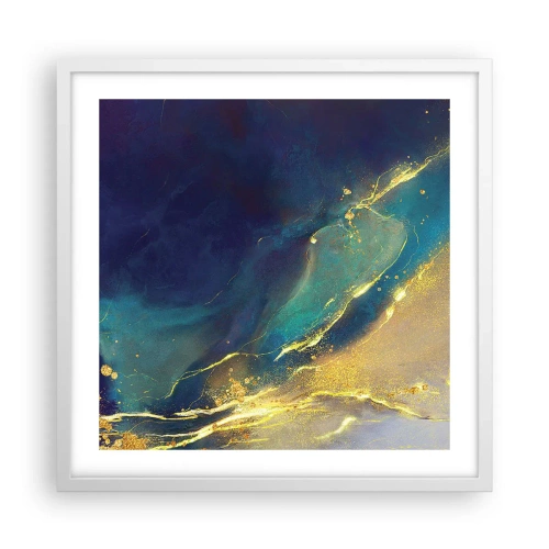 Poster in einem weißen Rahmen - Der goldene Teich - 50x50 cm